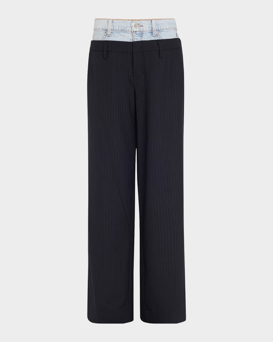 Ophelia Double Waistband Straight-Leg Combo Pants